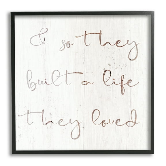 Stupell Industries Built A Life They Loved Romance Inspirational Painting Black Framed Art Print Wall Art