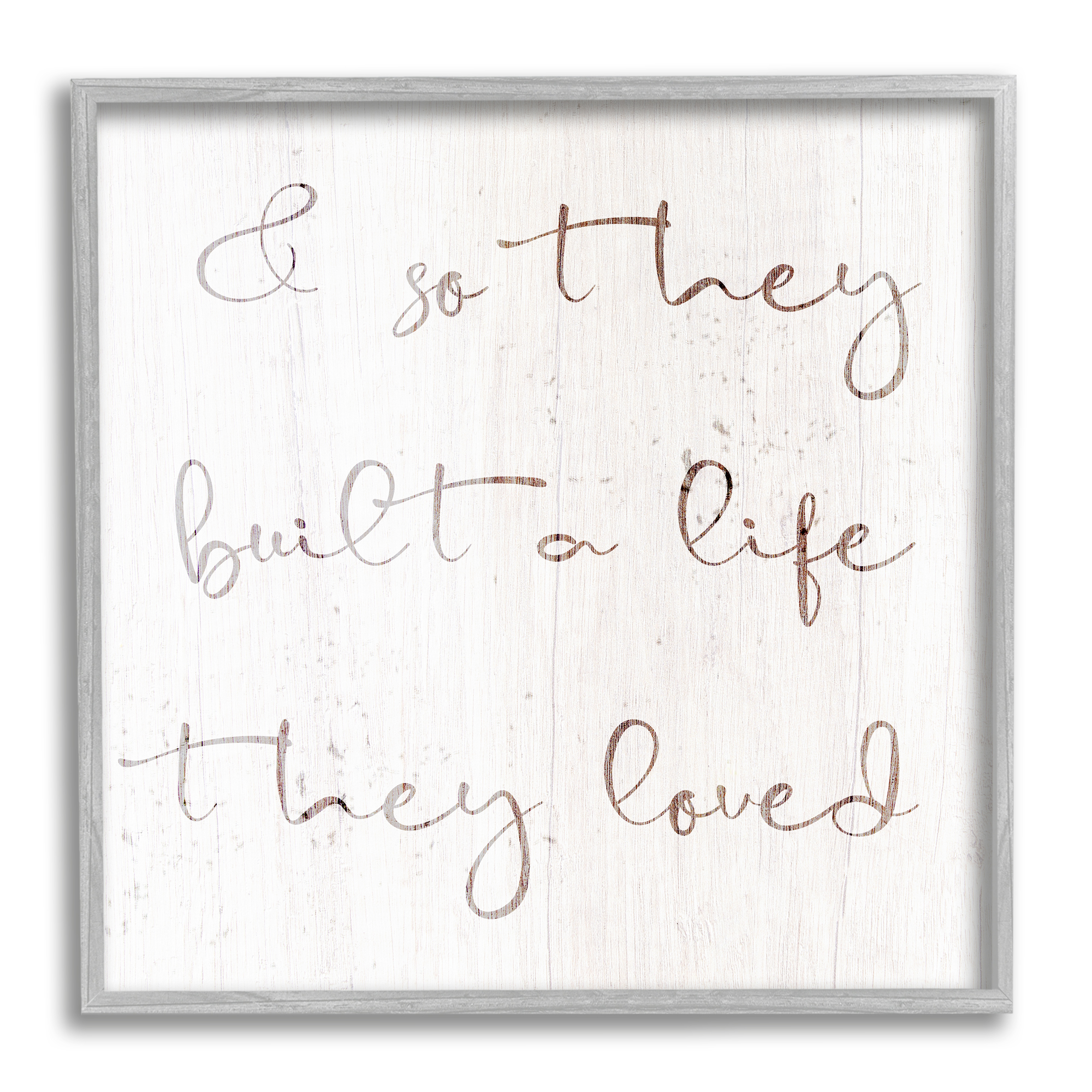 Stupell Industries Built A Life They Loved Romance Inspirational Painting Gray Framed Art Print Wall Art