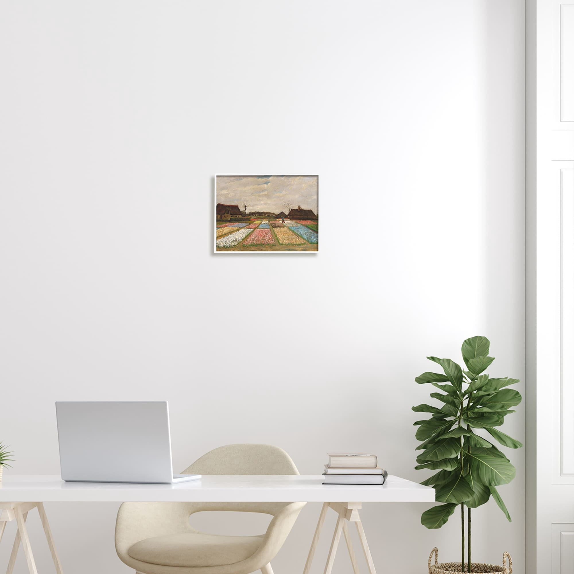 Stupell Industries Bulb Fields in Holland Vincent van Gogh Classic Painting Painting White Framed Art Print Wall Art, Design by one1000paintings