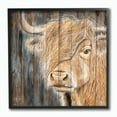 thumbnail image 1 of Stupell Industries Bull Portrait Wood Texture Farm Animal Painting Framed Wall Art by Diane Fifer, 1 of 5