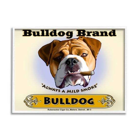Stupell Industries Bulldog Brand Mild Smokes Vintage Pet Advertisement, 20 x 16, Design by Brian Rubenacker