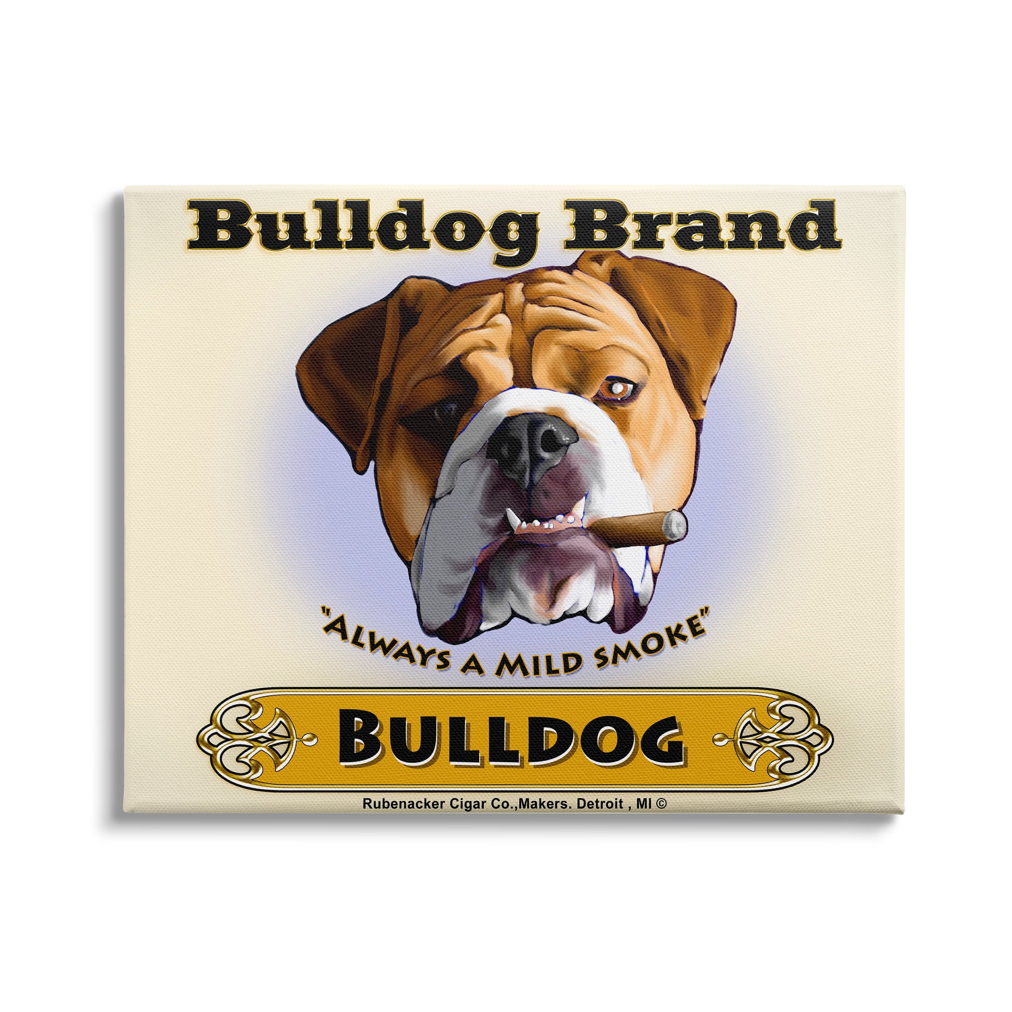 Stupell Industries Bulldog Brand Mild Smokes Vintage Pet Advertisement, 30 x 24, Design by Brian Rubenacker