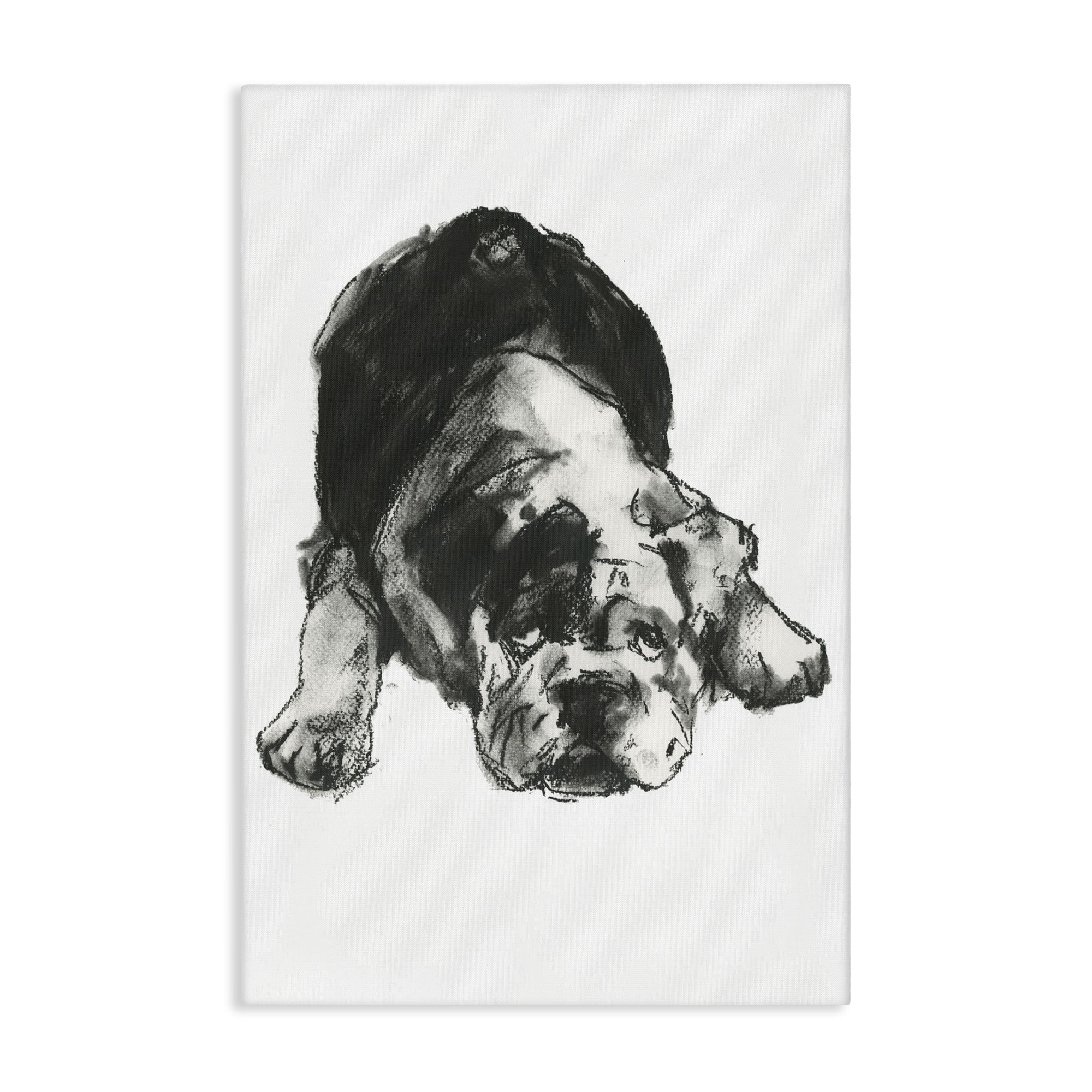Stupell Industries Bulldog Drawing Portrait Animals & Insects Drawing Gallery Wrapped Canvas Art Print Wall Art, 30 x 45