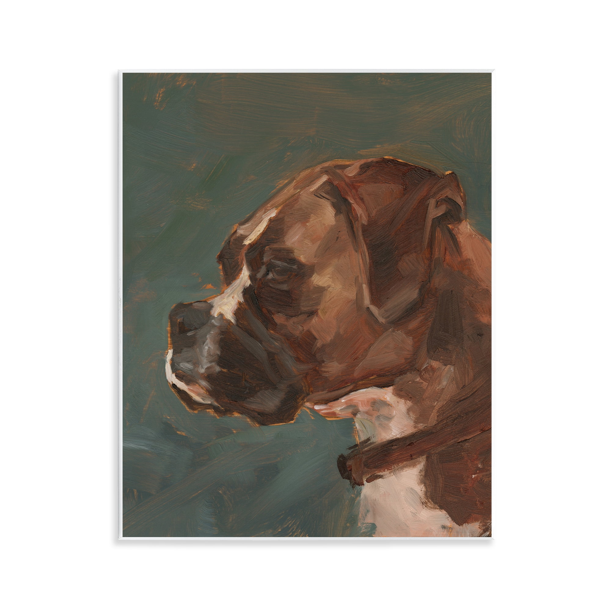 Stupell Industries Bulldog Gazing Portrait Animals & Insects Painting Unframed Art Print Wall Art, 11 x 14