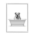 thumbnail image 1 of Stupell Industries Bulldog In Tub Bathroom Animal Animals & Insects Painting White Framed Art Print Wall Art, 1 of 5