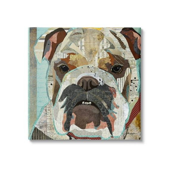 Stupell Industries Bulldog Pet Portrait Text Collage Graphic Art Gallery Wrapped Canvas Print Wall Art, Design by Traci Anderson