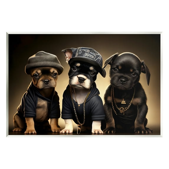 Stupell Industries Bulldog Puppies Urban Outfits Animals & Insects Painting Unframed Art Print Wall Art