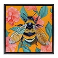 thumbnail image 1 of Stupell Industries Bohemian Bumble Bee & Flower Pattern Black Floating Frame Canvas Art, 18 x 18, by Kate Jarvik Birch, 1 of 8