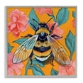 thumbnail image 1 of Stupell Industries Bohemian Bumble Bee & Flower Pattern Gray Framed Giclee Art, 17 x 17, by Kate Jarvik Birch, 1 of 8