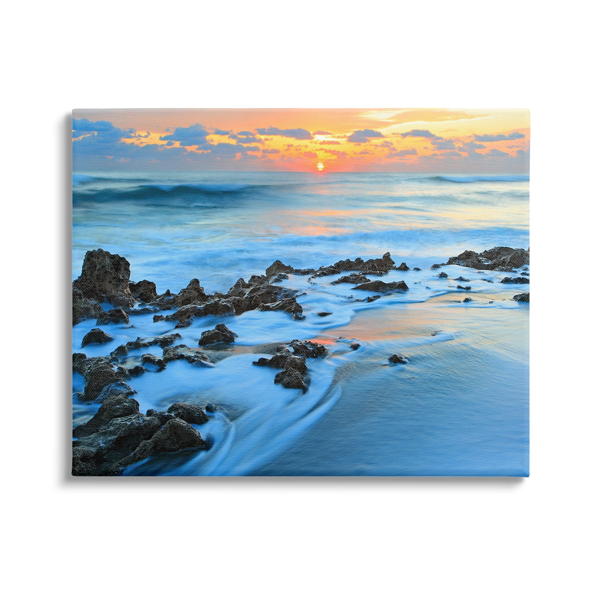 Stupell Industries Bumpy Seashore Dawn Bubbly Beach Sundown Skies,40 x 30, Design by Patrick Zephyr
