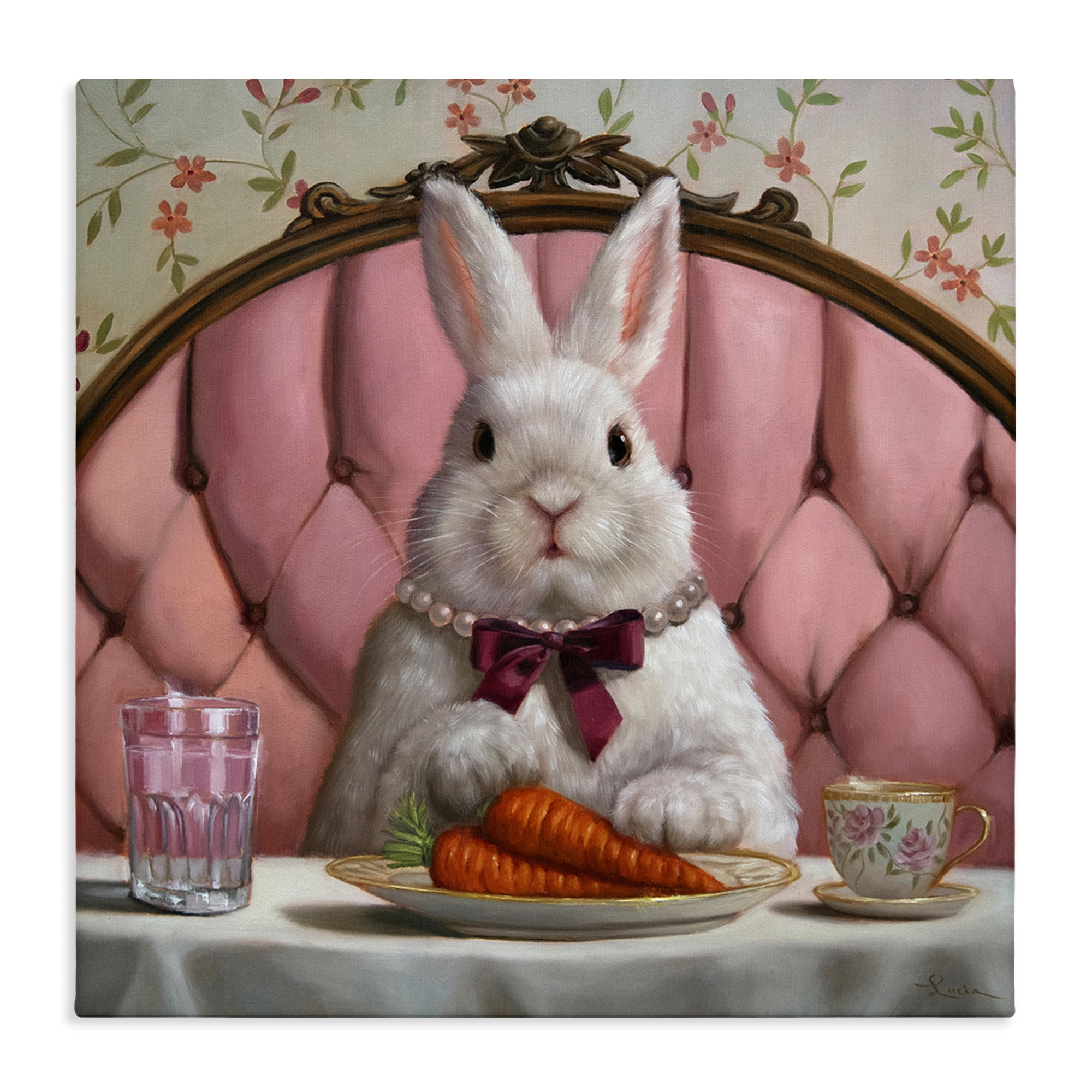 Stupell Industries Bun Appetit Rabbit Dining Canvas Wall Art, design by Lucia Heffernan