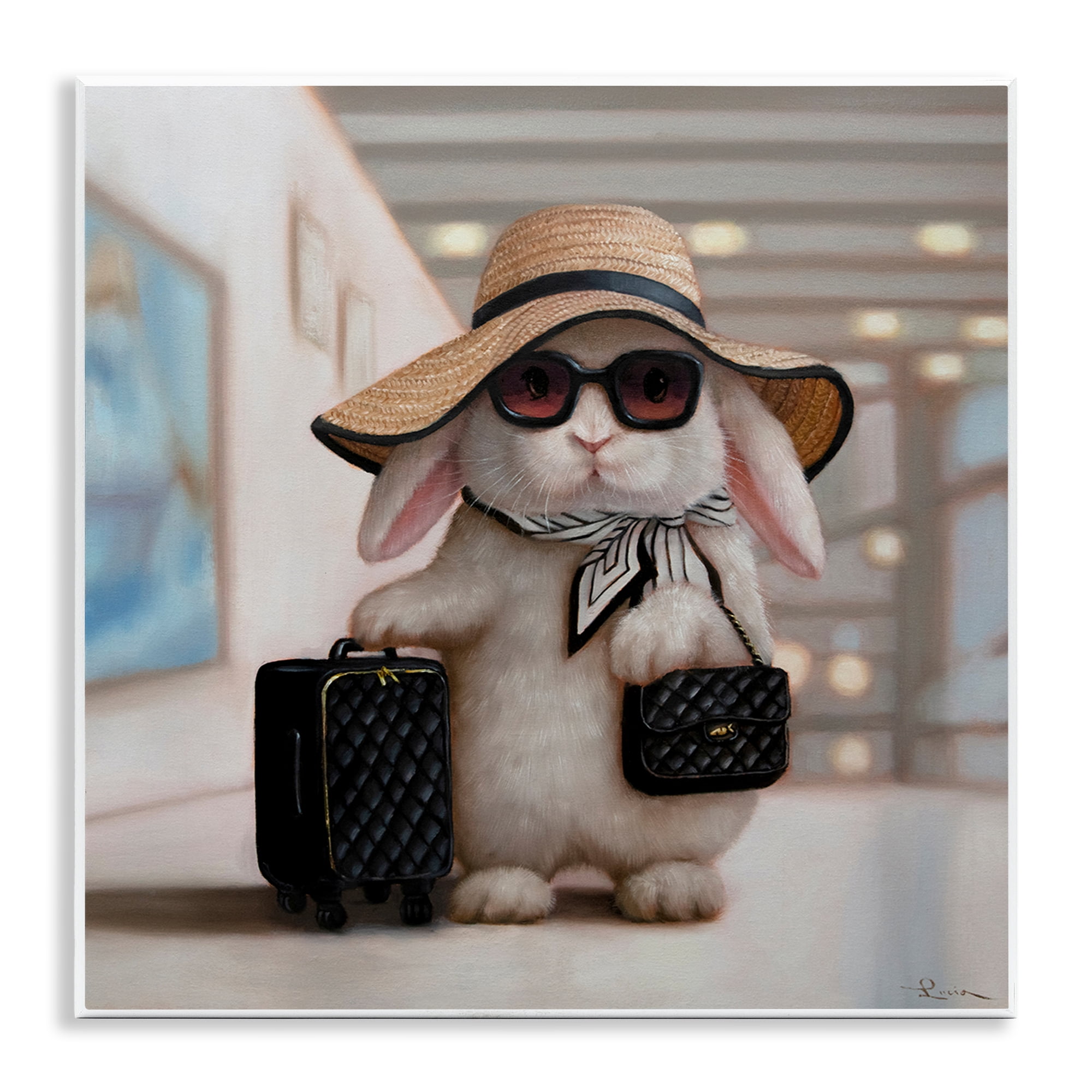 Stupell Industries Bun Voyage Traveling Rabbit Wall Plaque Art, design by Lucia Heffernan