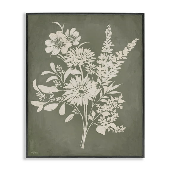 Stupell Industries Bunches of Wildflower Herbs Floral Painting Black Framed Art Print Wall Art, 11 x 14