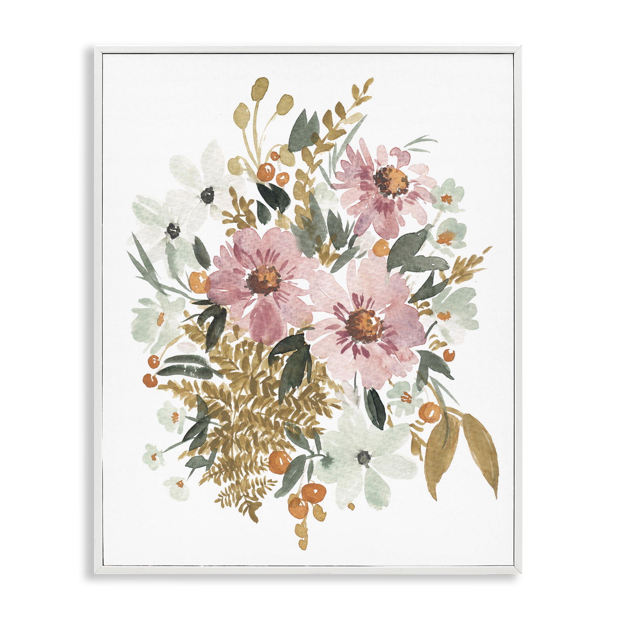 Stupell Industries Bundle Of Wildflowers Botanical & Floral Painting White Framed Art Print Wall Art, 16 x 20