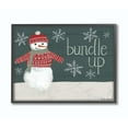 thumbnail image 1 of Stupell Industries Bundle Up Snowman Wood Texture Holiday Word DesignFramed Wall Art By Artist Katie Doucette, 1 of 3
