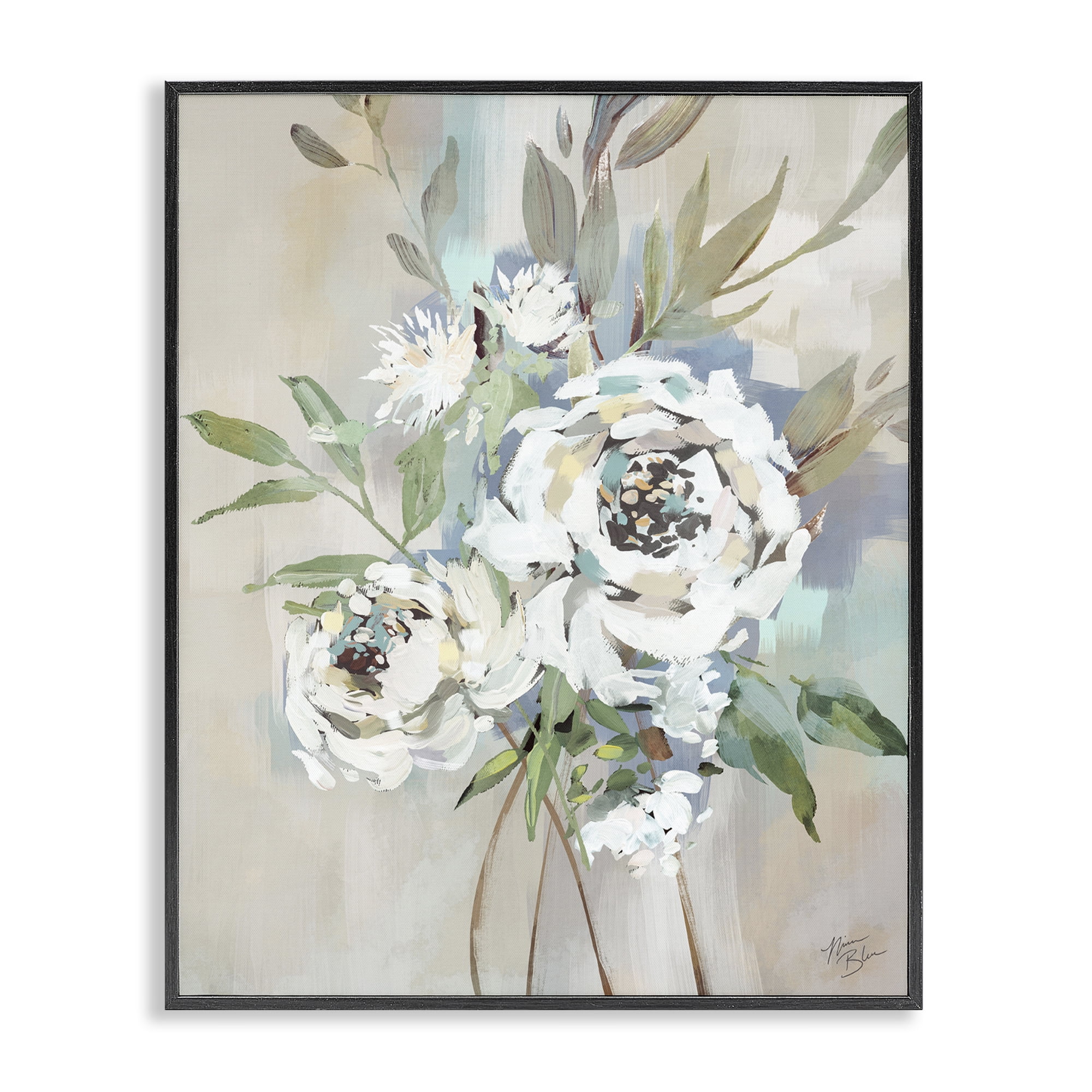 Stupell Industries Bundle of Antique Roses Plants & Flowers Painting Black Framed Art Print Wall Art, 16 x 20