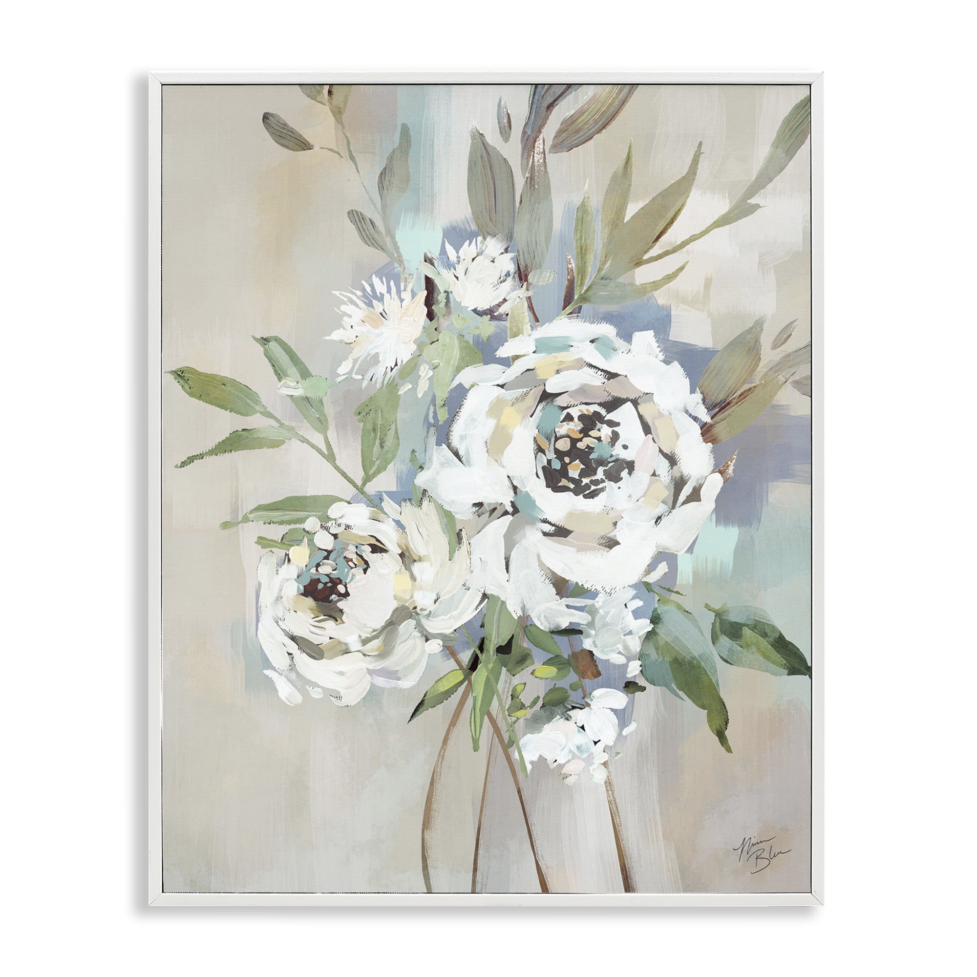 Stupell Industries Bundle of Antique Roses Plants & Flowers Painting White Framed Art Print Wall Art, 24 x 30