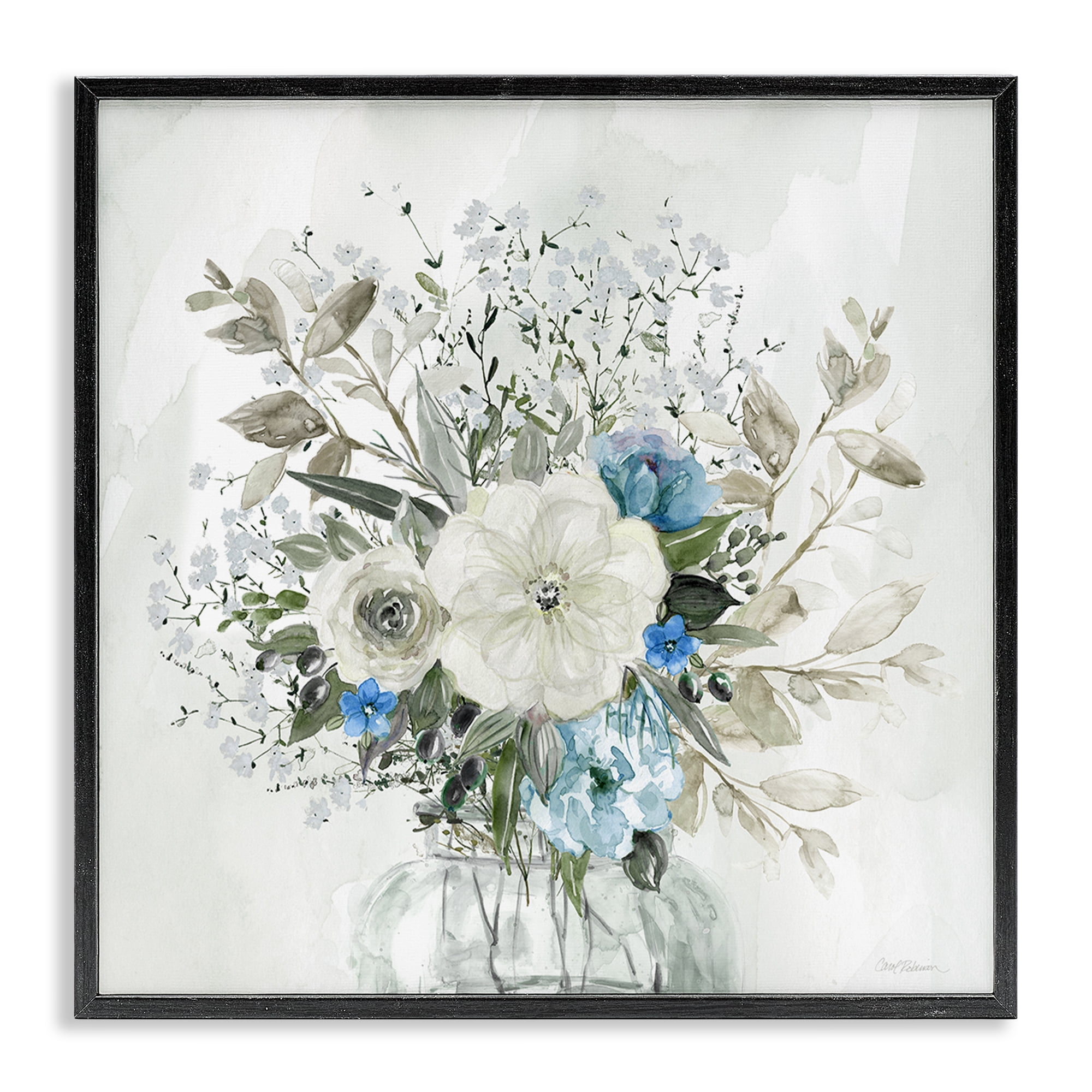 Stupell Industries Bundle of Country Florals Plants & Flowers Painting Black Framed Art Print Wall Art, 12 x 12