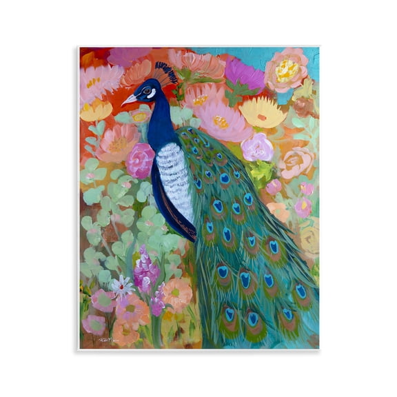 Stupell Industries Bundle of Florals & Peacock Animals Painting Unframed Art Print Wall Art, 11 x 14