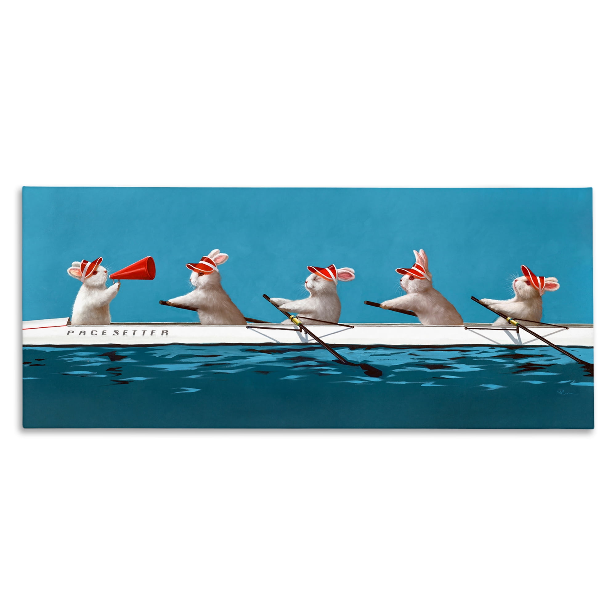 Stupell Industries Bunnies In The Boat Canvas Wall Art, design by Lucia Heffernan