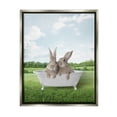 thumbnail image 1 of Stupell Industries Bunnies in Tub Landscape Nature Painting Gray Floater Framed Art Print Wall Art, 17 x 21, 1 of 10