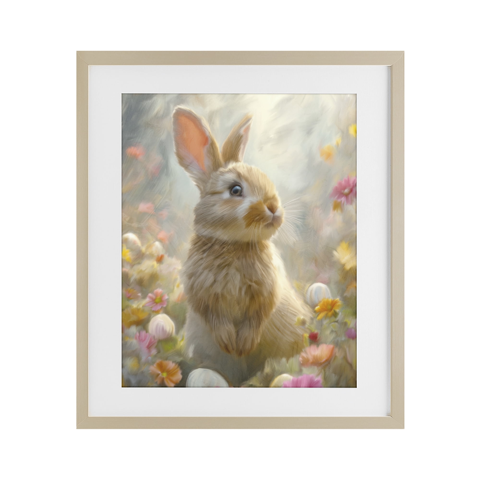 Stupell Industries Bunny Dreams Meadow Birch Framed Print Under Glass, design by Kim Allen