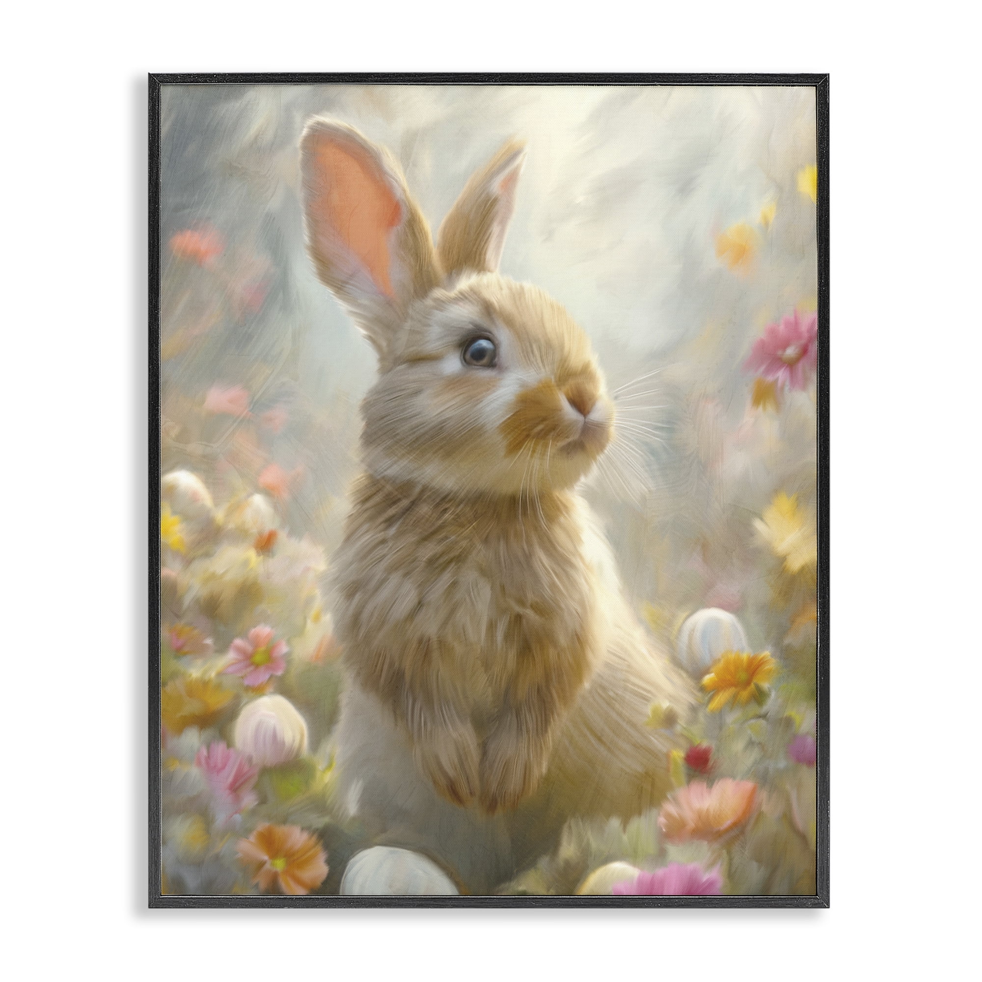 Stupell Industries Bunny Dreams Meadow Black Framed Giclee Art, design by Kim Allen