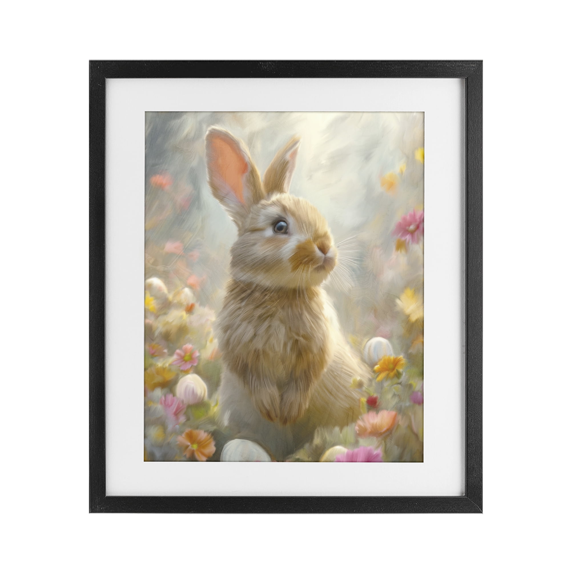 Stupell Industries Bunny Dreams Meadow Black Framed Print Under Glass, design by Kim Allen