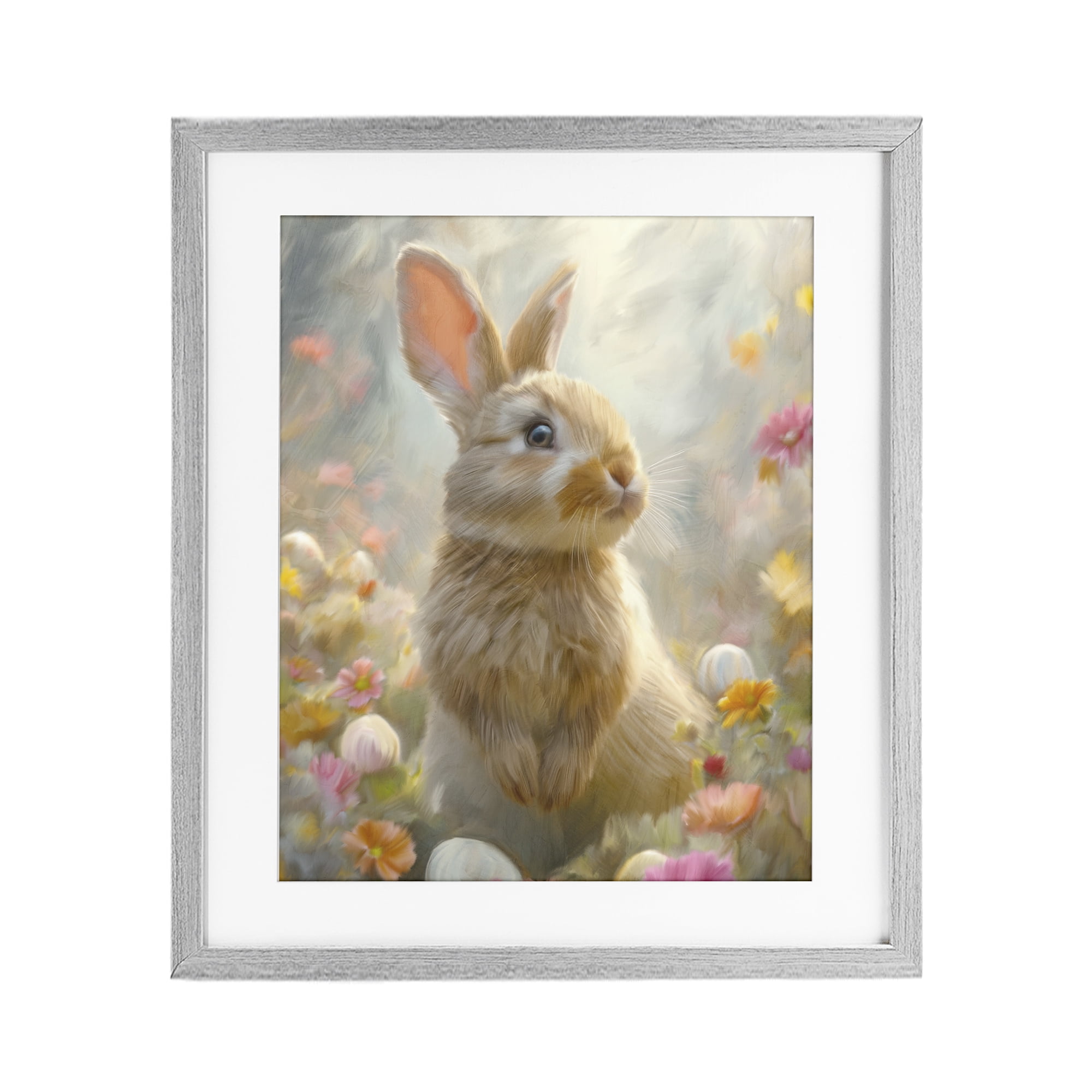 Stupell Industries Bunny Dreams Meadow Gray Framed Print Under Glass, design by Kim Allen