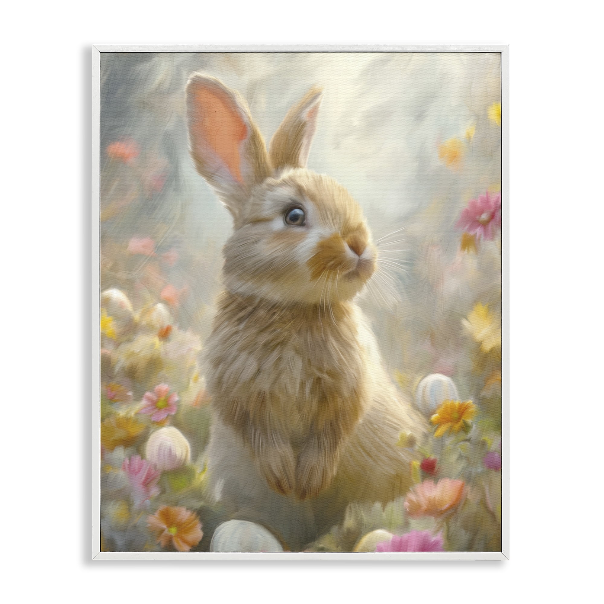 Stupell Industries Bunny Dreams Meadow White Framed Giclee Art, design by Kim Allen