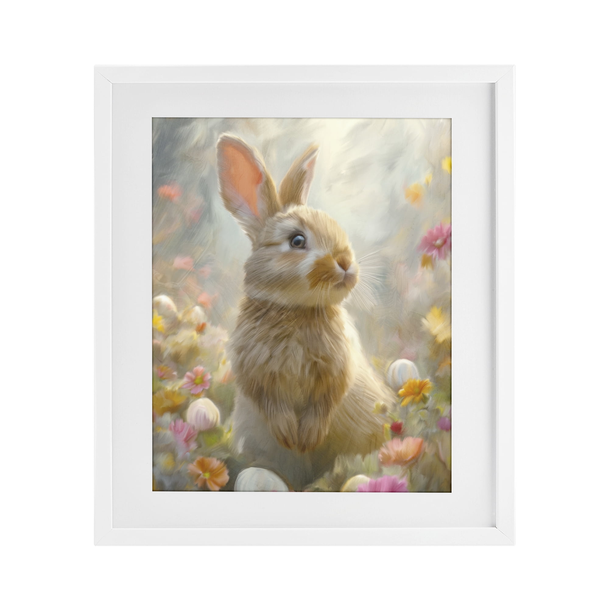 Stupell Industries Bunny Dreams Meadow White Framed Print Under Glass, design by Kim Allen