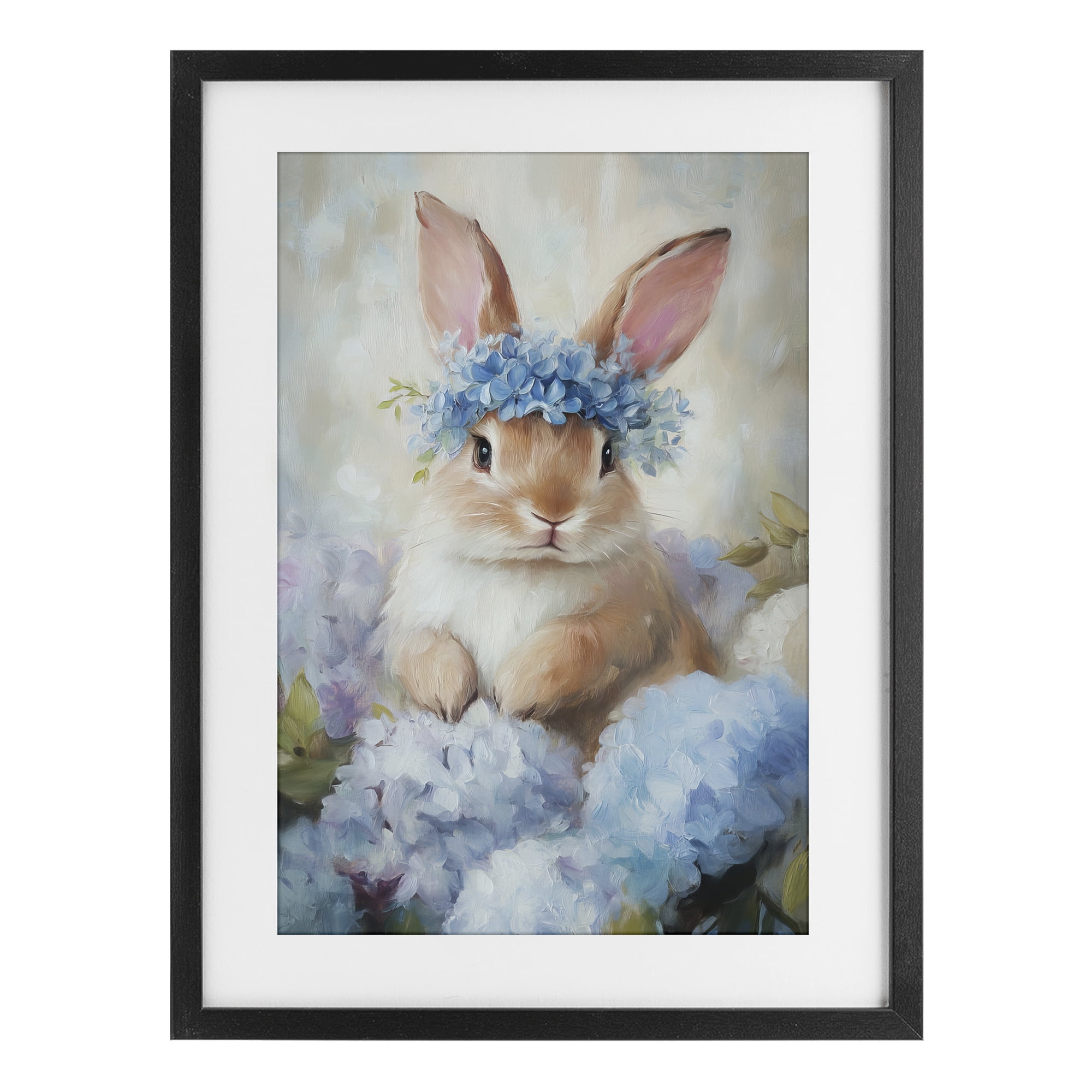 Stupell Industries Bunny In The Blossoms Black Framed Print Under Glass, design by Tina LeCour