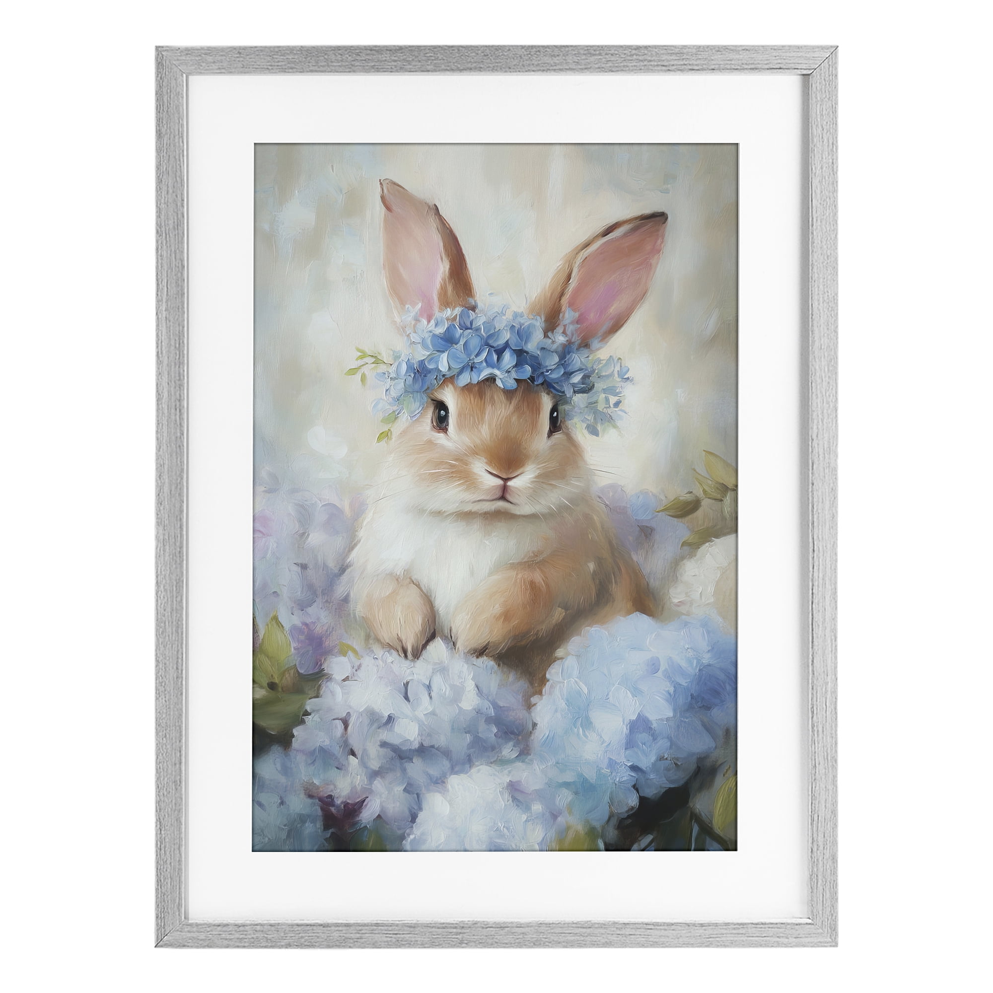 Stupell Industries Bunny In The Blossoms Gray Framed Print Under Glass, design by Tina LeCour