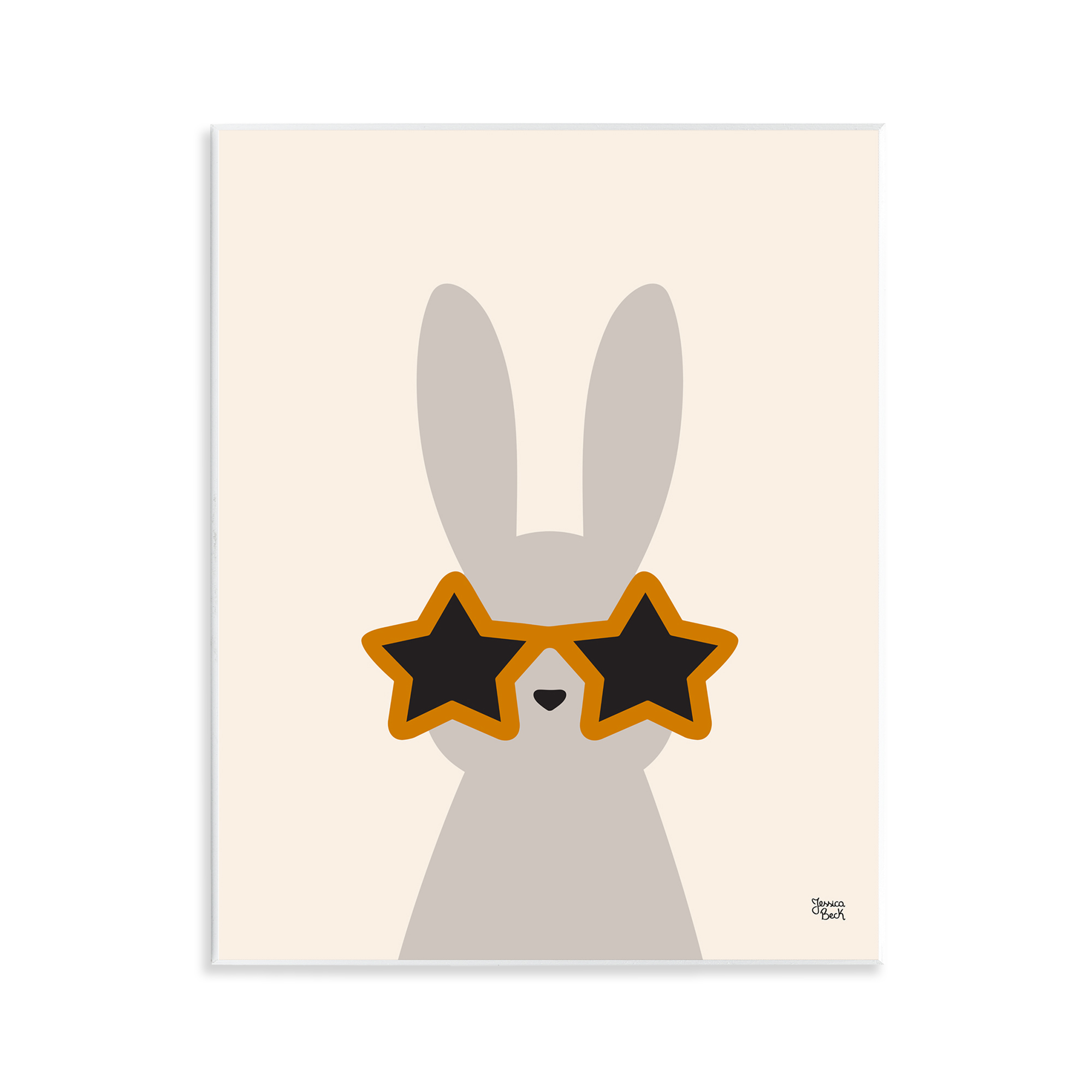 Stupell Industries Bunny & Star Sunglasses Animals Painting Unframed Art Print Wall Art, 11 x 14