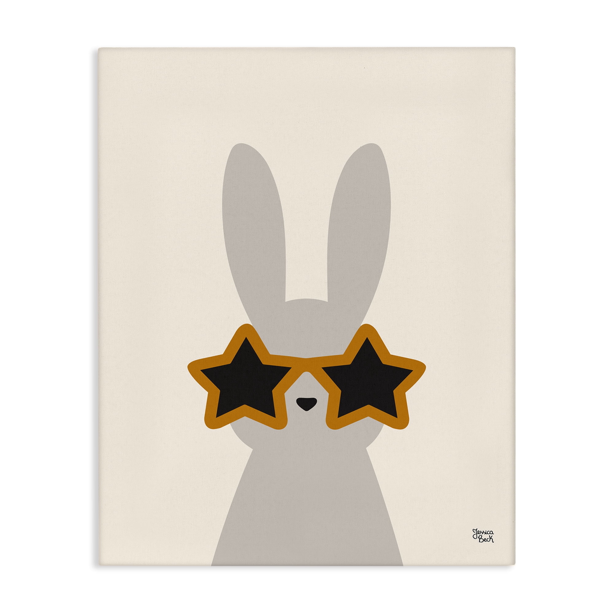 Stupell Industries Bunny & Star Sunglasses Animals Painting Wrapped Canvas Art Print Wall Art, 30 x 40