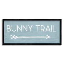 Stupell Industries Bunny Trail Arrow Pointing Right Typography Painting Black Framed Art Print Wall Art, 24 x 10