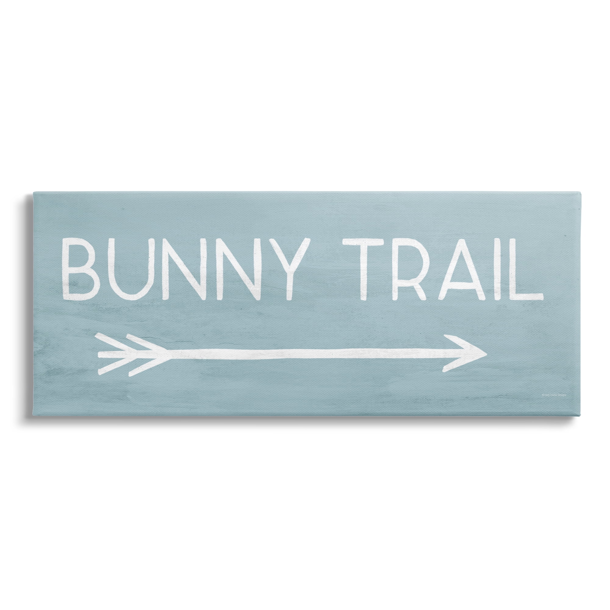 Stupell Industries Bunny Trail Arrow Pointing Right Typography Painting Gallery Wrapped Canvas Print Wall Art, 30 x 13
