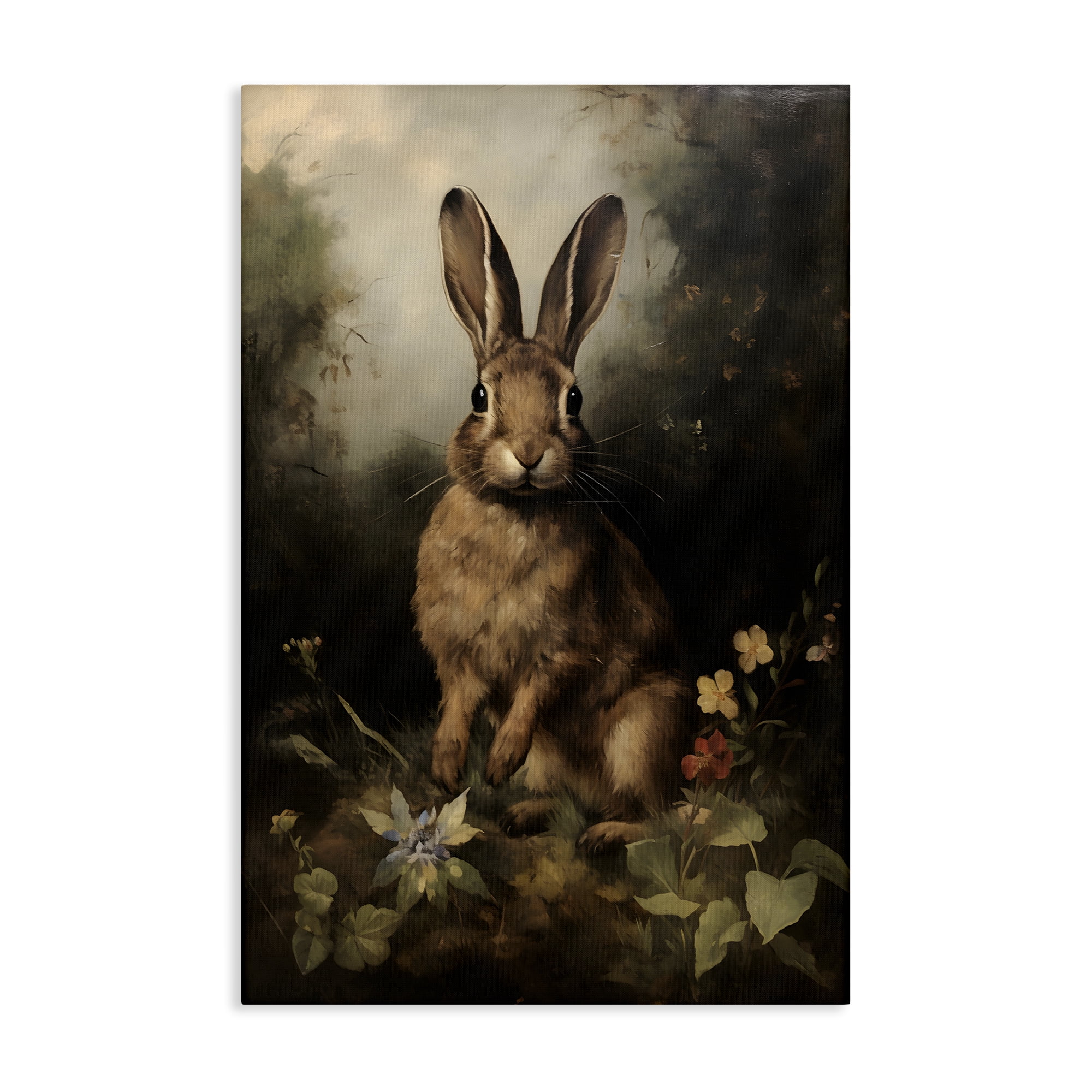 Stupell Industries Bunny in Nature Animals & Insects Painting Gallery Wrapped Canvas Art Print Wall Art, 16 x 24