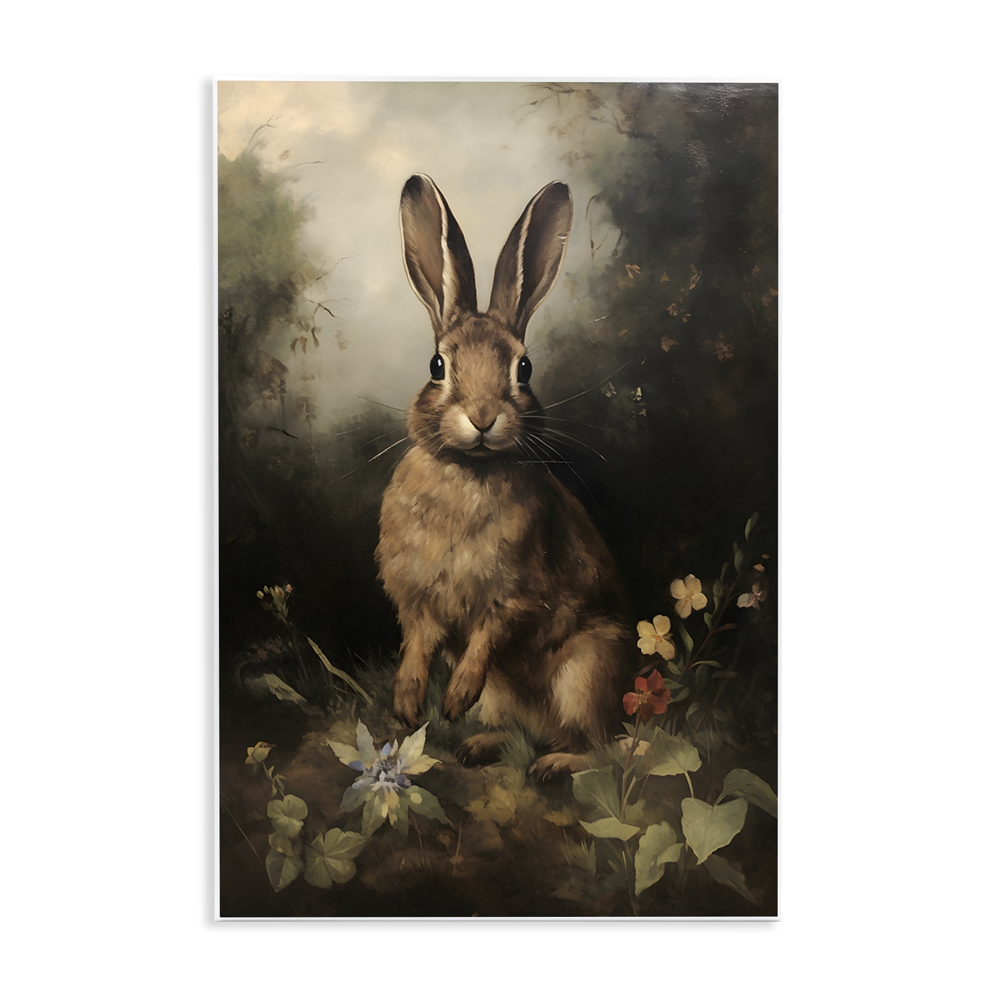 Stupell Industries Bunny in Nature Animals & Insects Painting Unframed Art Print Wall Art, 13 x 19