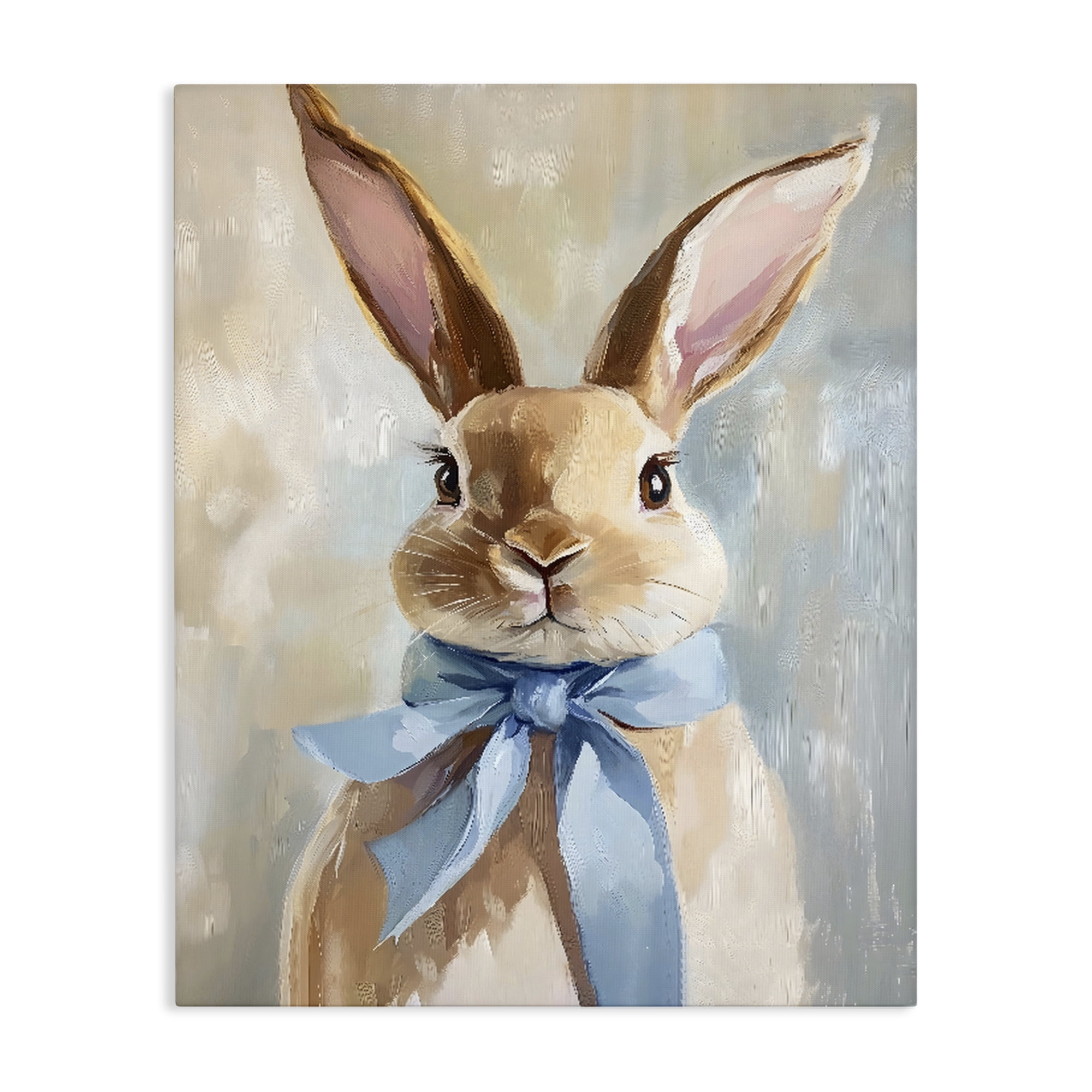 Stupell Industries Bunny with Blue Bow Canvas Wall Art, design by The Prints Vibe