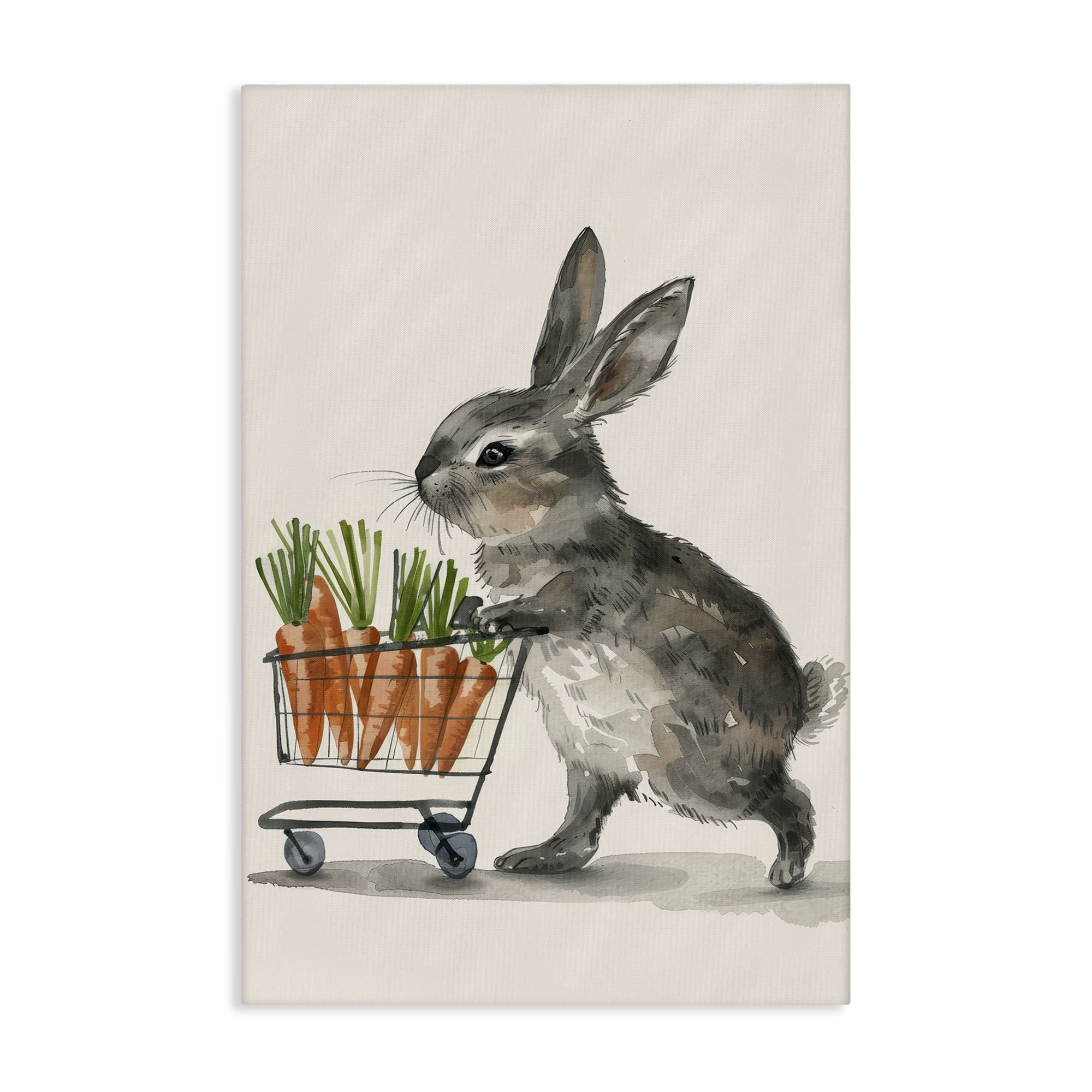 Bunny with Carrots Canvas Art, 16 x 24, Made In USA