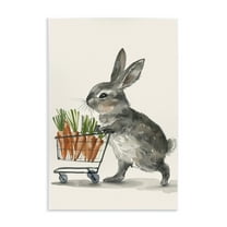 Bunny with Carrots Wall Plaque Art, 13 x 19, Made In USA