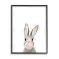 thumbnail image 1 of Stupell Industries Bunny with Pink Bubble Gum Forest Animal Black Framed, 24 x 30, Design by Leah Straatsma, 1 of 8