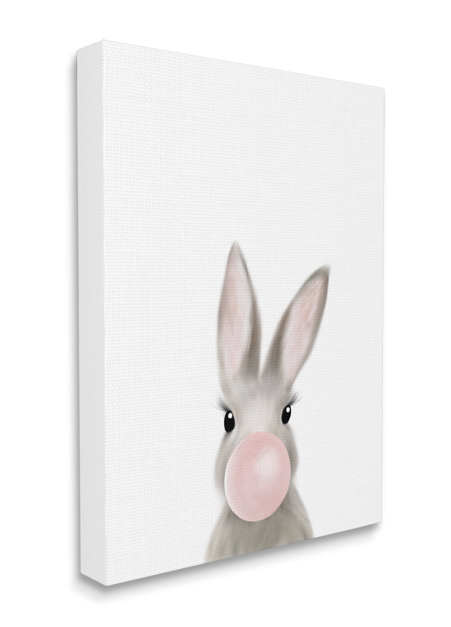 Stupell Industries Bunny with Pink Bubble Gum Forest Animal Canvas Wall Art, 24 x 30, Design by Leah Straatsma