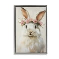 thumbnail image 1 of Stupell Industries Shabby Chic Bunnykins with Pink Crown Gray Floating Frame Canvas Art, 17 x 25, by Tina LeCour, 1 of 8