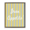 thumbnail image 1 of Stupell Industries Mid-Century Buon Appetito Blue Yellow Stripes Brown Floating Frame Canvas Art, 17 x 21, by SD Graphics Studio, 1 of 8