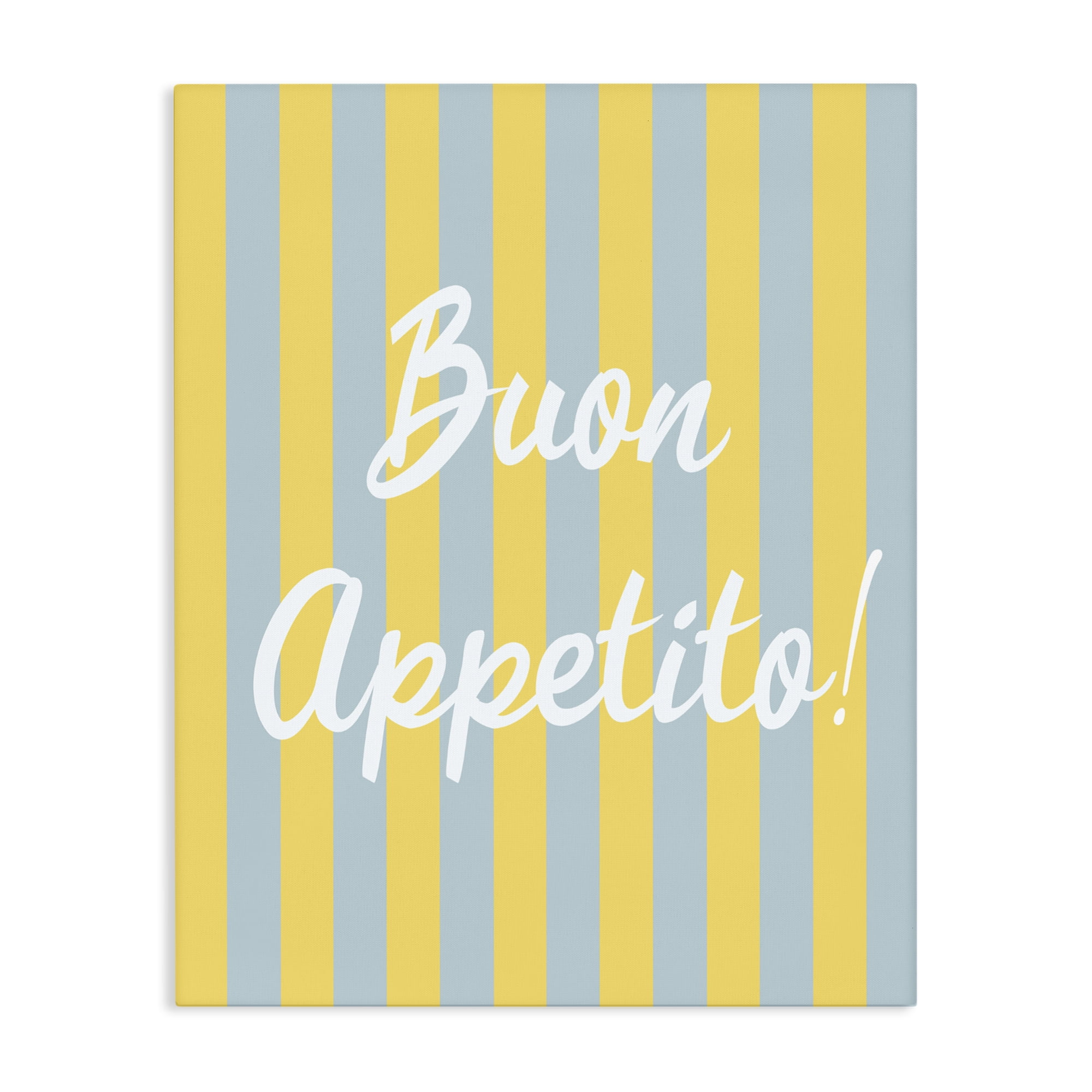 Stupell Industries Buon Appetito Blue Yellow Stripes Canvas Wall Art, design by SD Graphics Studio
