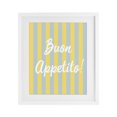 thumbnail image 1 of Stupell Industries Mid-Century Buon Appetito Blue Yellow Stripes White Framed Print Under Glass, 13 x 16, by SD Graphics Studio, 1 of 8