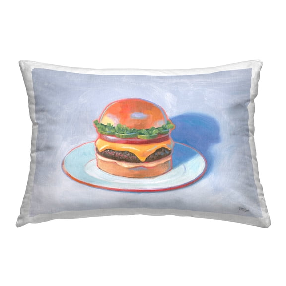 Stupell Industries Burger on Plate Decorative Printed Throw Pillow Design by Wild Apple.