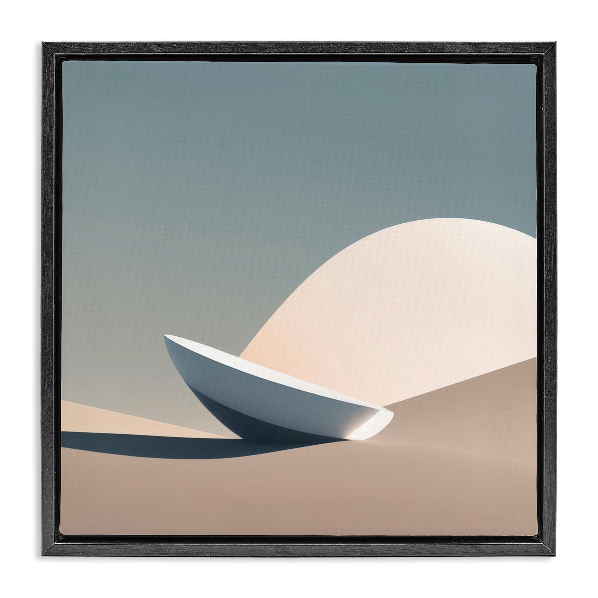 Stupell Industries Buried Space Capsule Landscape Painting Black Floater Framed Canvas Art Print Wall Art, 18 x 18